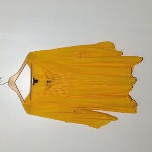 Robert Louis Yellow Flowy Top Size 3X